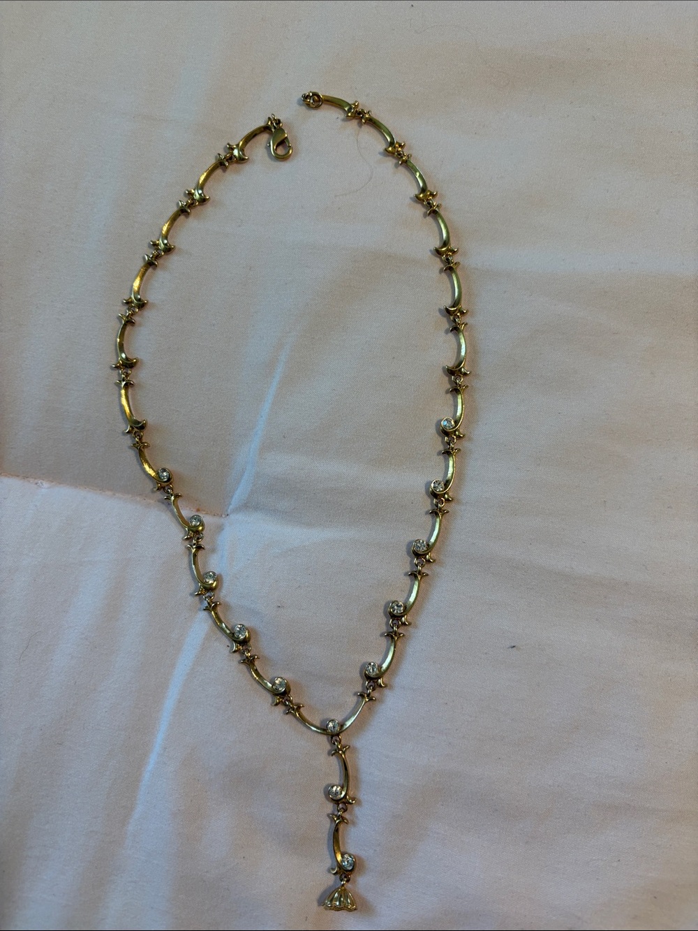 belk Gold-Tone Crystal Accent Y Necklace